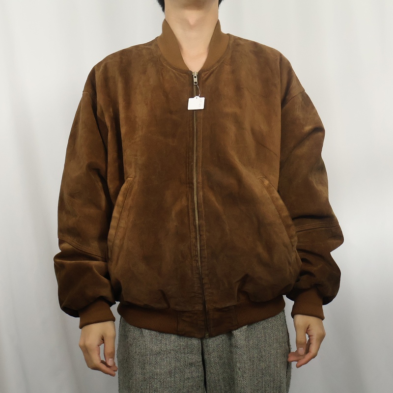 画像2: 80's〜 KUDSAK FRANCE製 チェック柄ライナー スエードレザージャケット L (2)