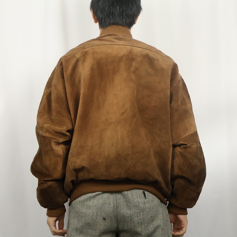 画像3: 80's〜 KUDSAK FRANCE製 チェック柄ライナー スエードレザージャケット L (3)