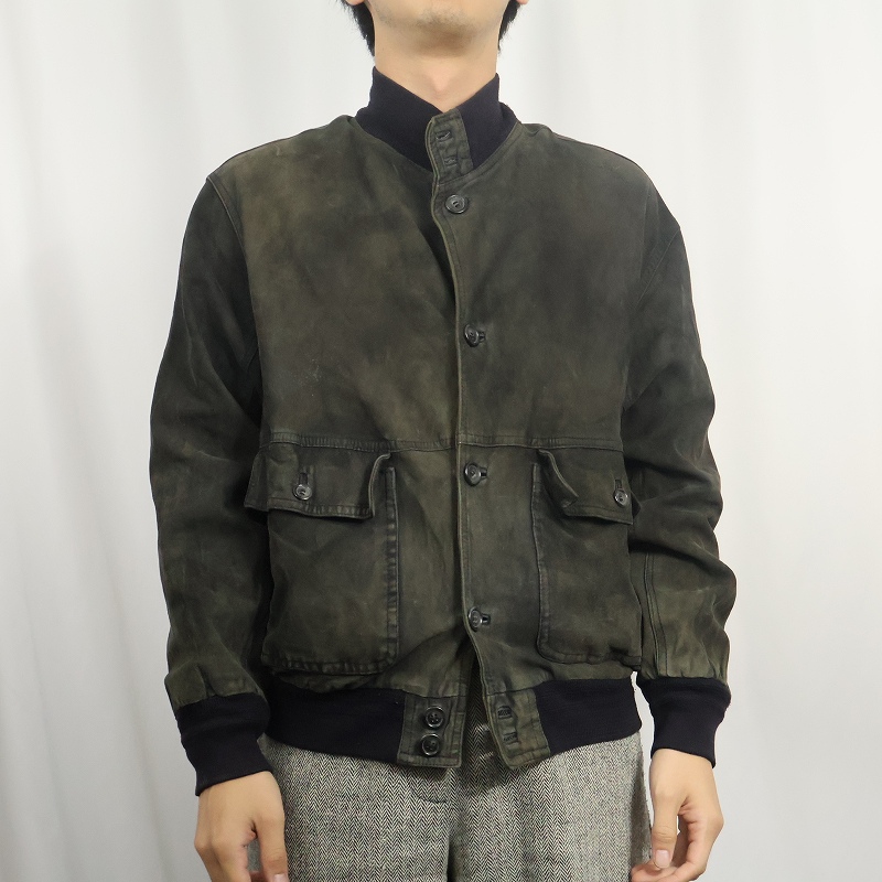 画像4: "A-1 TYPE" スエードレザージャケット BLACK SIZE58 (4)