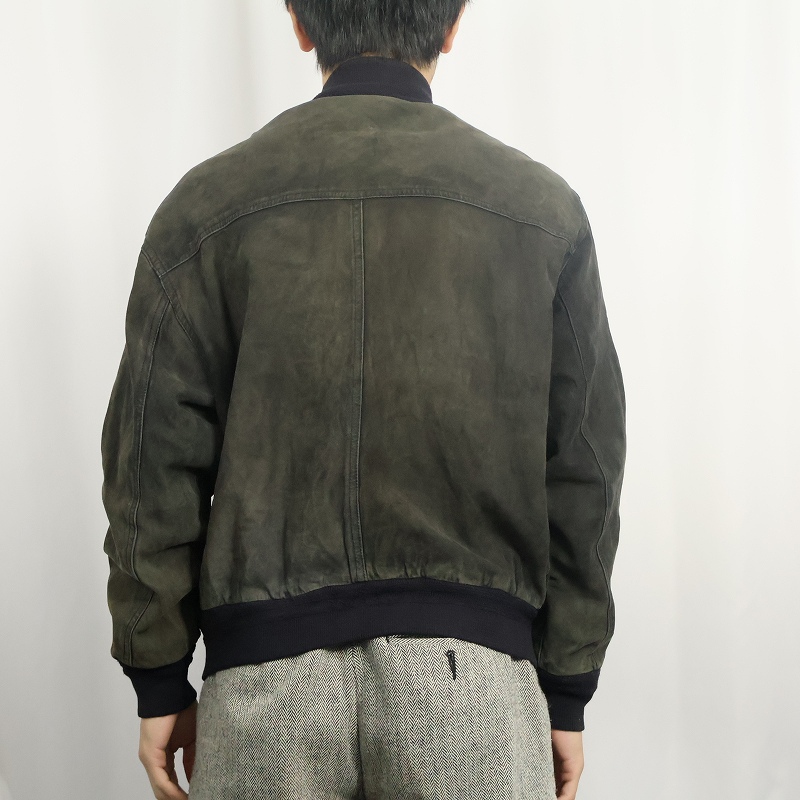 画像5: "A-1 TYPE" スエードレザージャケット BLACK SIZE58 (5)