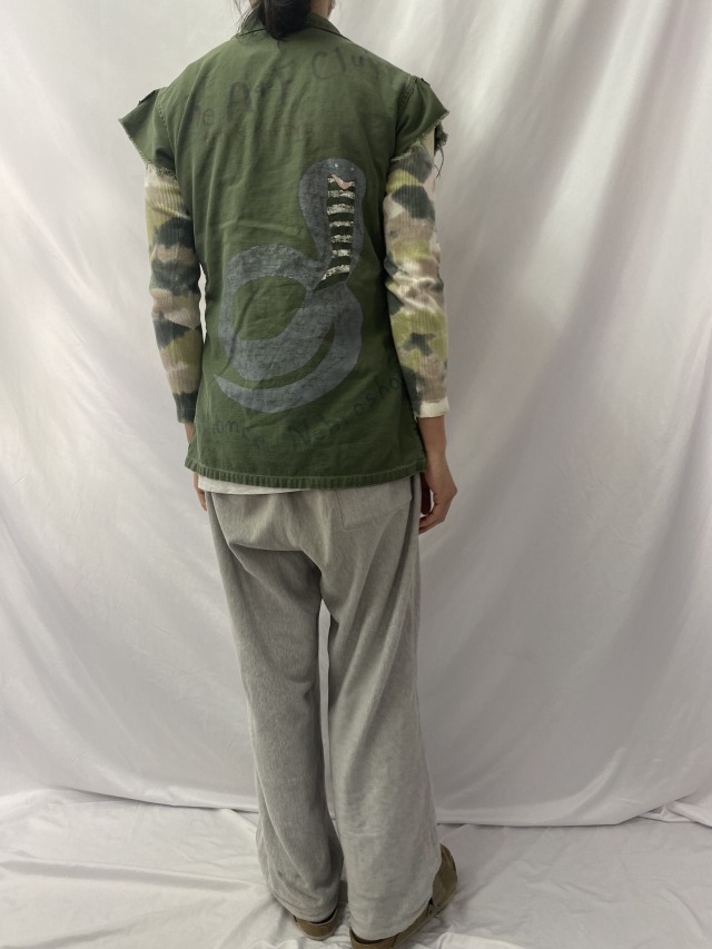 70年代 70s アメリカ軍 米軍 ベスト カットオフ カーキ ヴィテージ古着屋feeet 通販 名古屋 大須 メンズ