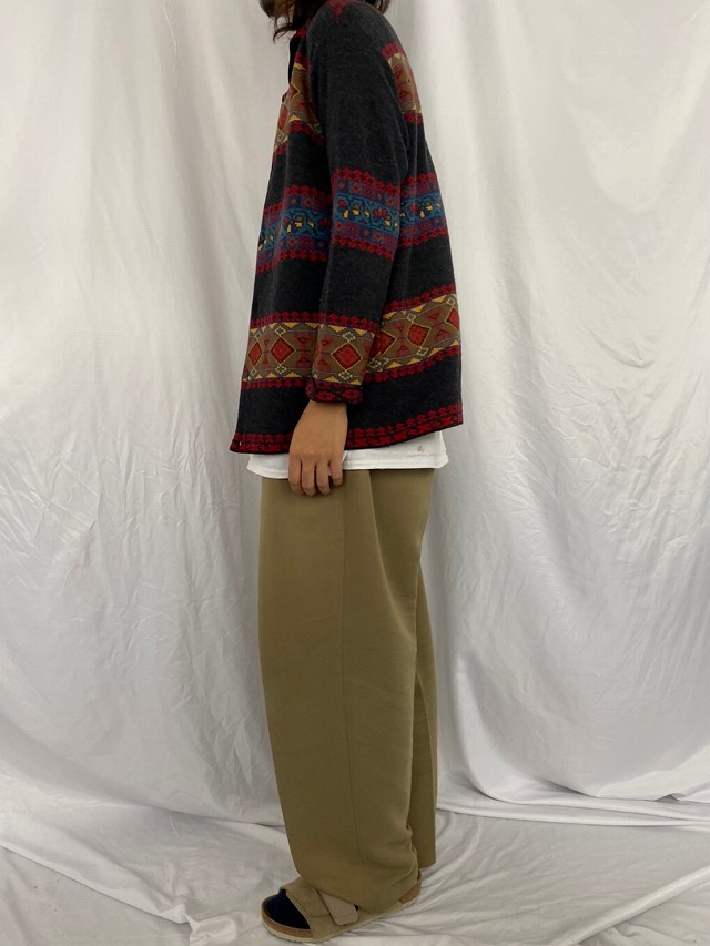 【SALE】90's UNITED COLORS OF BENETTON ITALY製 フェアアイル柄 ニットジャケット