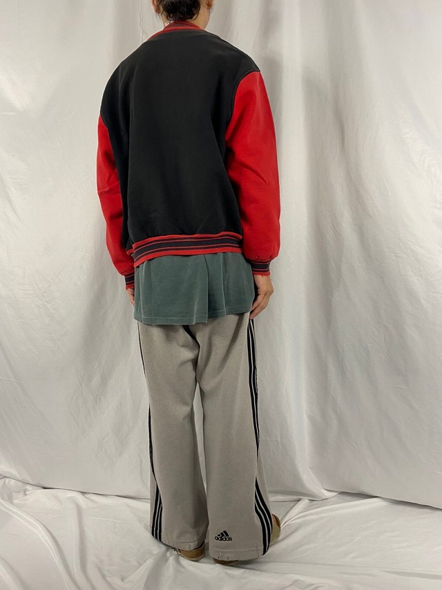 90年代 90s フルーツオブザルーム バイカラー スウェット ジャケット スタジャン ブラック 黒 赤 レッド |ビンテージ古着屋Feeet 通販  名古屋 大須 メンズ