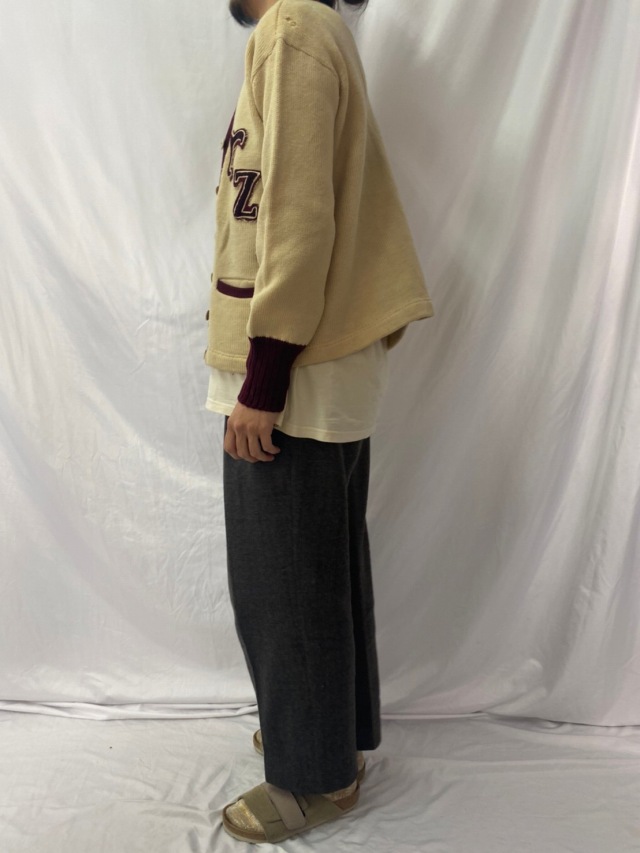60〜70's NewEra Knitting Mills レタードカーディガン SIZE42