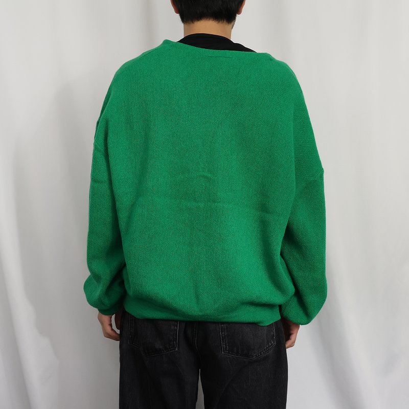 画像3: 70〜80's CHEMISE LACOSTE FRANCE製 ロゴ刺繍 ウールニットカーディガン SIZE5 (3)