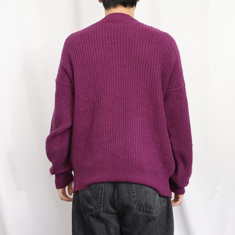 画像3: 70〜80's CHEMISE LACOSTE FRANCE製 柄編み ウールニットセーター SIZE4 (3)