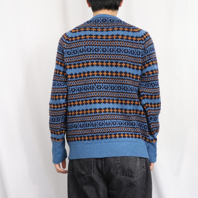 画像4: 70's PENDLETON USA製 フェアアイル柄 ウールニットセーター L (4)