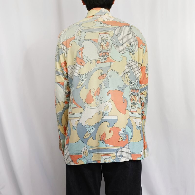 画像3: 70's Sutton Place 総柄 ナイロンシャツ XL (3)