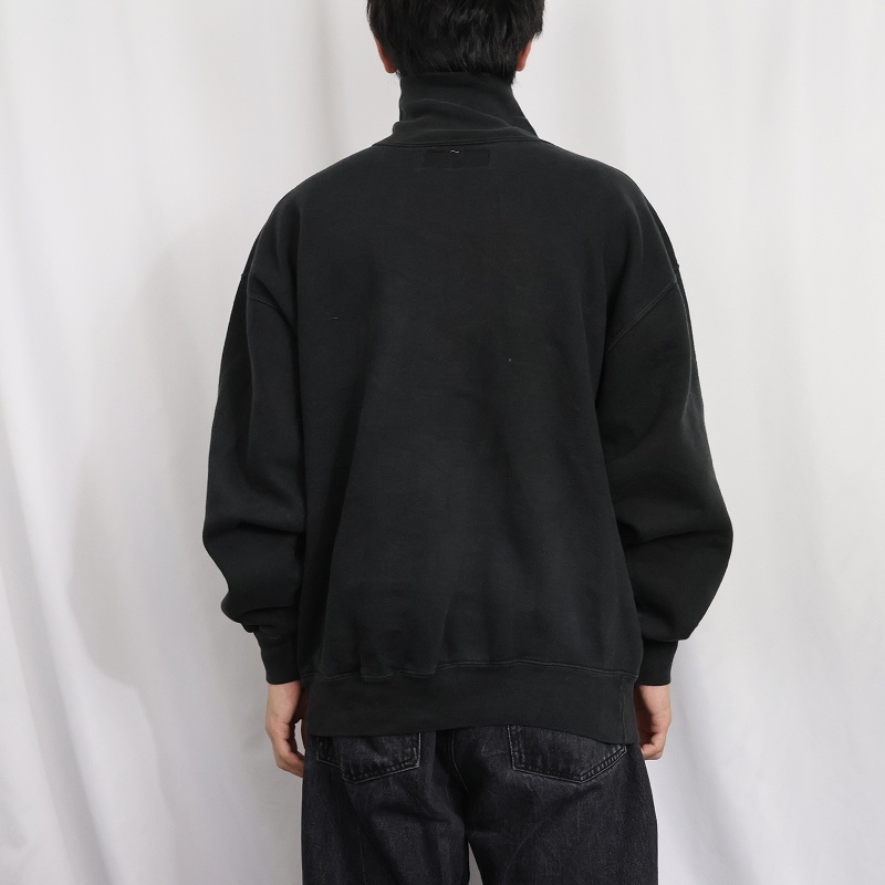 画像3: 90's RUSSELL ATHLETIC USA製 "HIGH COTTON" 前V タートルネックスウェット BLACK XXL (3)