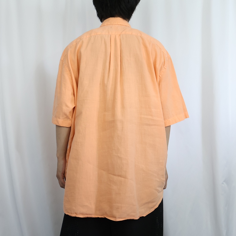 ポロラルフローレン POLO 半袖 オレンジ リネンシャツ| ビンテージ古着
