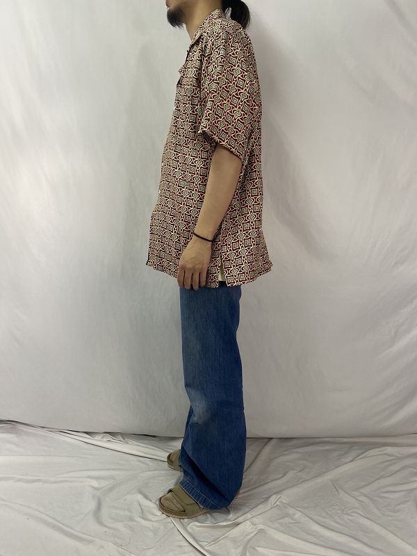 90年代 90s ポロラルフローレン アメリカ製 開襟 半袖 アロハシャツ