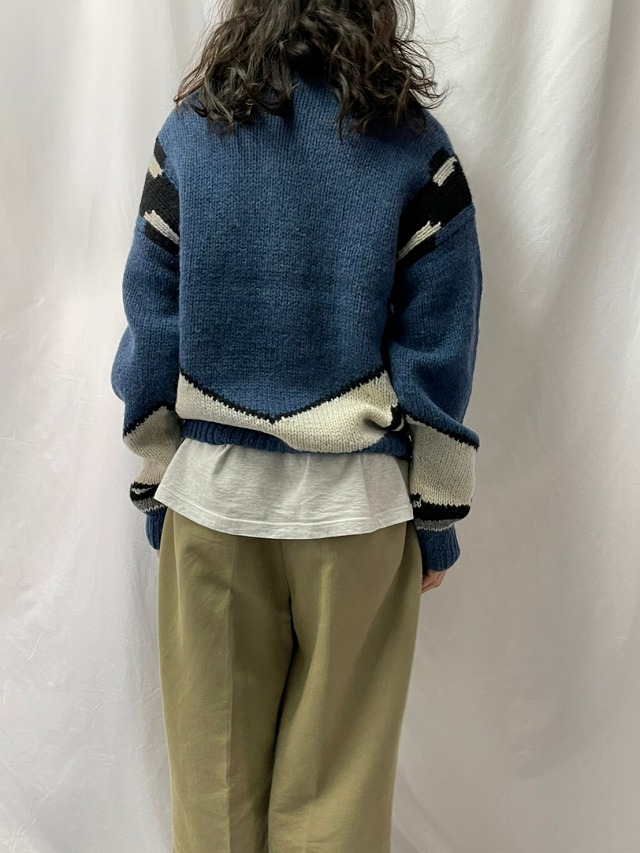 80〜90's Woolrich 鴨柄 ウールニットセーター L