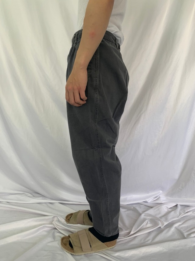 90年代 90s ドッカーズ タック入り テーパードパンツ 黒 グレー