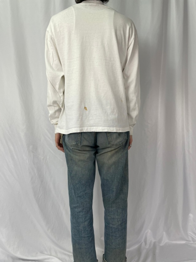 90年代 90s サルバドールダリ アメリカ製 白 ホワイト 長袖 Tシャツ 