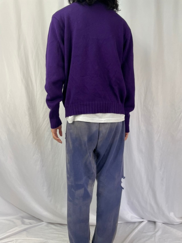 ビンテージ 80sラルフローレン 紫 大きめ ゆったり ニット セーター