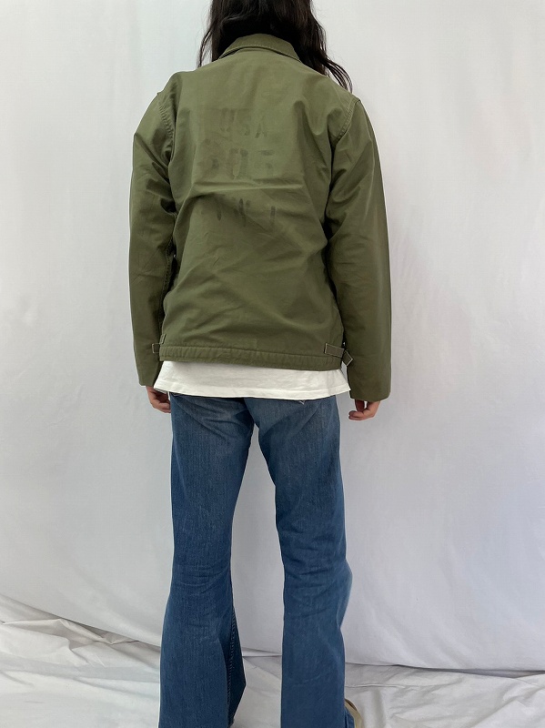 80s U.S.NAVY A-2 DECK JACKET デッキジャケット 前後の