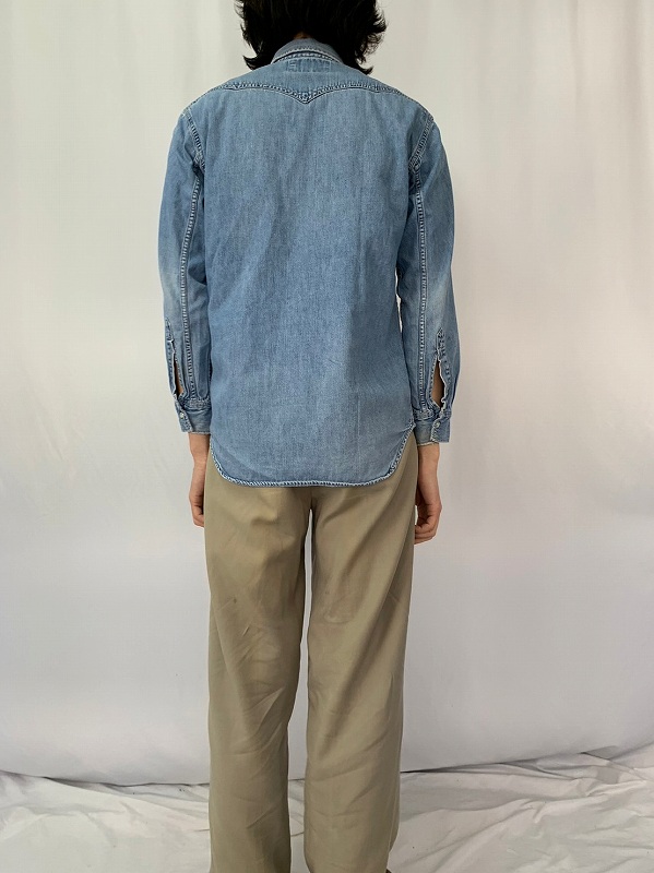 LEVI'S デニムウエスタンシャツ M ブルー 90年代 スナップボタン