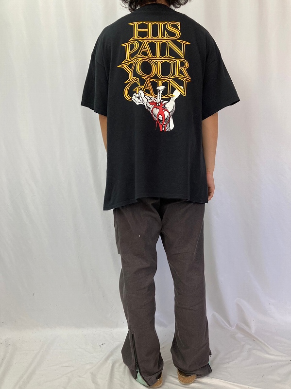 古着 90s LORD'S GYM 「HIS PAIN YOUR GAIN」 Jesus イエス