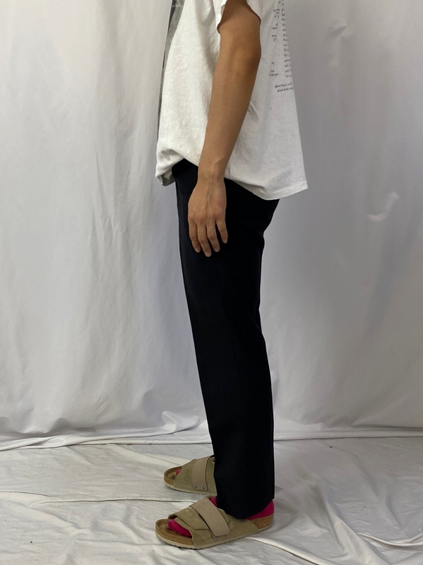 50s UNKNOWN サイドライン ツータック スラックス ウールパンツ 黒 w36 - Sixpacjoe Web Shop