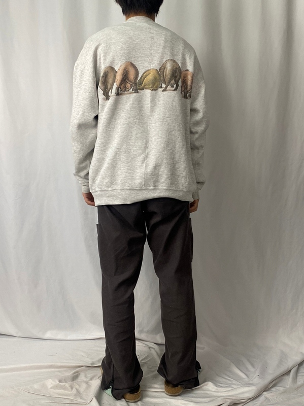 90's ALASKA Animal Moose Swet SIZE LARGE MADE IN USA 90年代