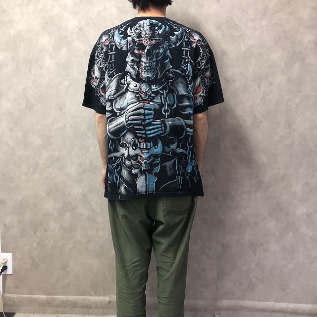 LIQUID BLUE スカル大判プリントTシャツ XL