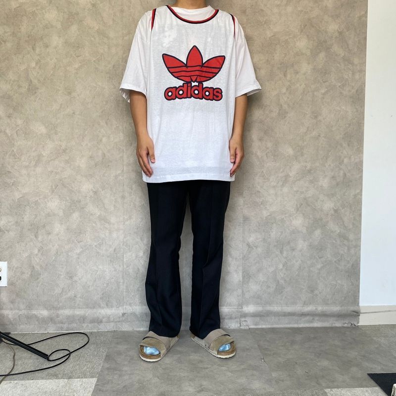 90's adidas USA製 ロゴプリントタンクトップ XL