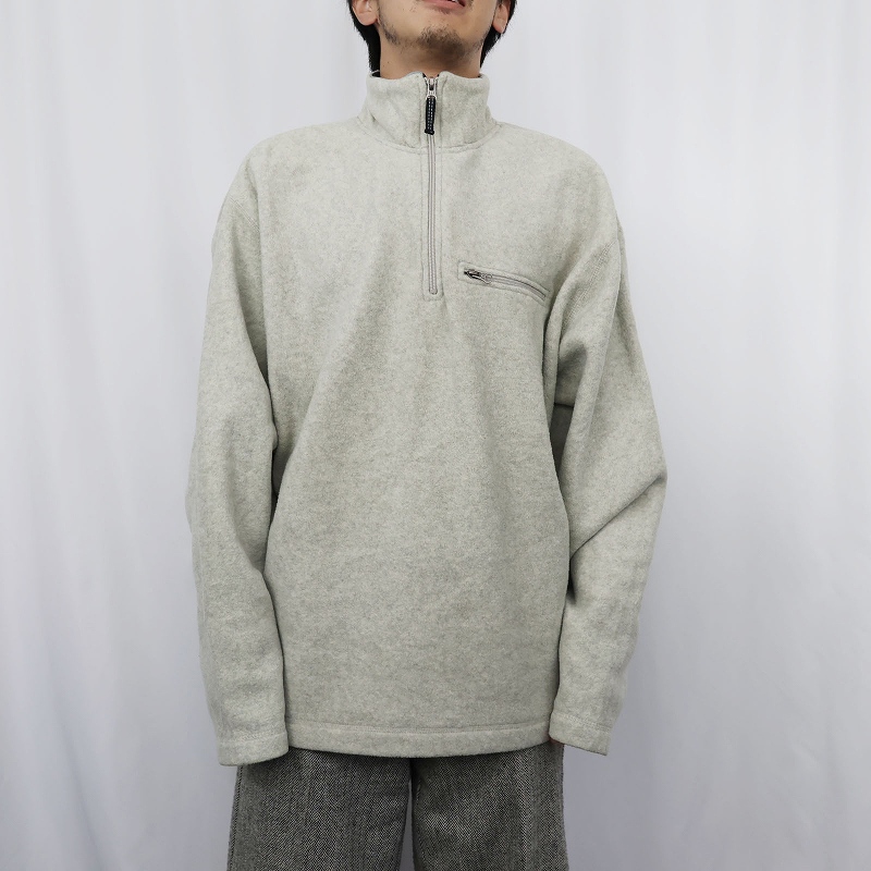 画像3: GAP "GAP ATHLETIC" ロゴ刺繍 ハーフジップ フリースプルオーバージャケット L (3)
