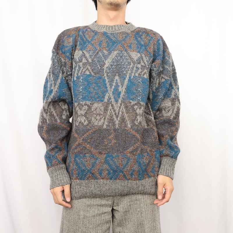 画像2: 80's PENDLETON USA製 柄編み ウールニットセーター L (2)