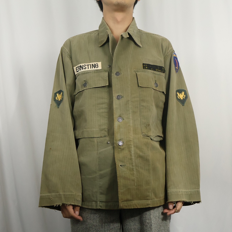 画像2: 40's U.S.ARMY 13スター M-43 HBTジャケット 38R (2)