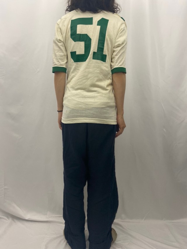 60's RUSSELL SOUTHERN USA製 ラバープリント フットボールTシャツ M