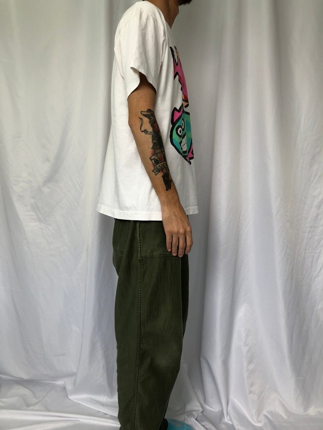 90's robert keith USA製 魚イラストTシャツ L