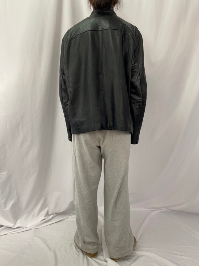 90's Calvin Klein レザージャケット ブラック XL
