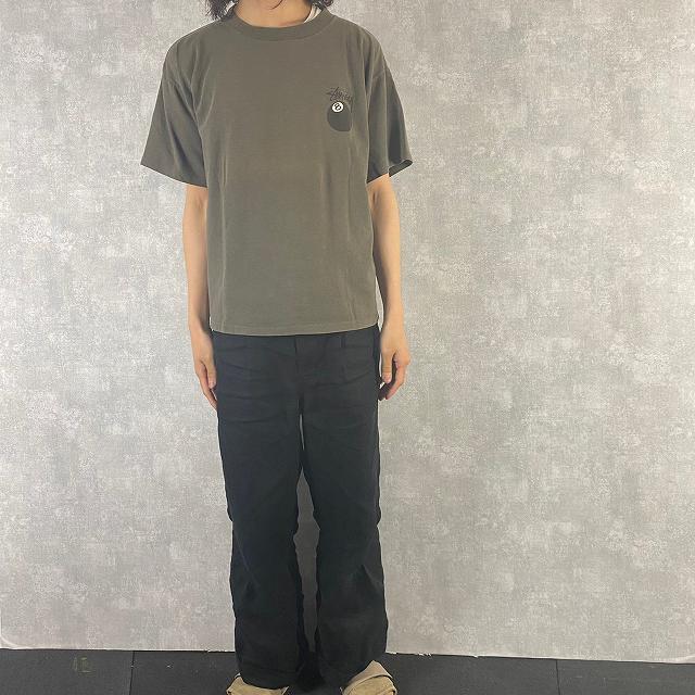 stussy 8 BALL POCKET CREW ポケット　tシャツ 黒　L