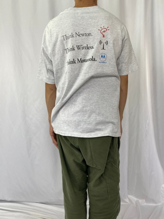 90's MOTOROLA USA製 携帯電話企業ロゴプリントTシャツ L