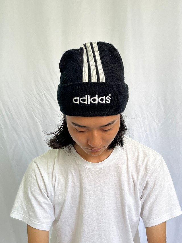 y2k 00s adidas アディダス ボンボンニット帽 ビーニー 希少 - ニット