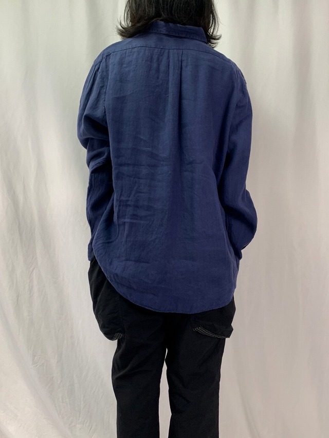 POLO Ralph Lauren リネンサファリシャツ XL NAVY