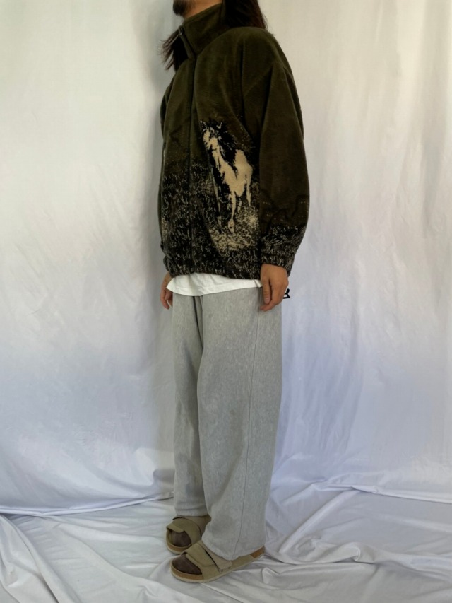 【90s】BEAR RIDGE fleece zip up jacket XL