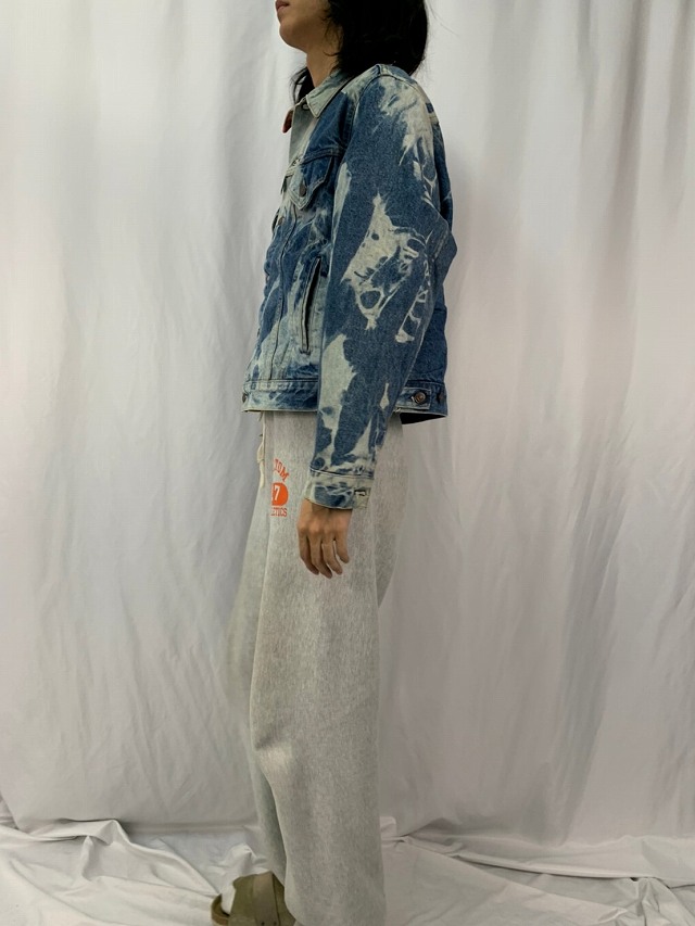 80's Levi's USA製 裏地ネル ブリーチ加工デニムジャケット SIZE46
