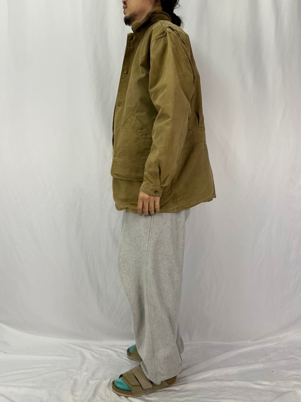 90's Woolrich USA製 レザー切り替え ダックハンティングジャケット M