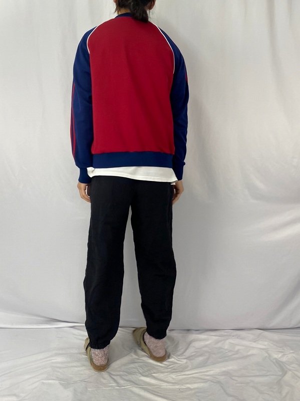 80s adidas トラックジャケット ジャージ レッド×ネイビー 赤 紺