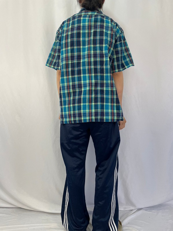 【ワンポイント刺繍ロゴ】ラルフローレン半袖チェックシャツマルチカラー90s