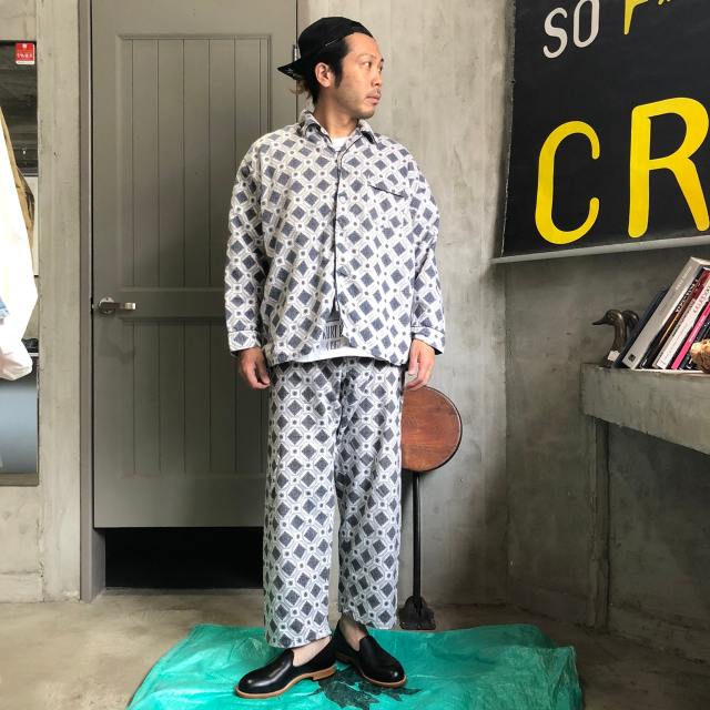70年代 パジャマ セットアップ 開襟 オープンカラー ｜ヴィテージ古着 