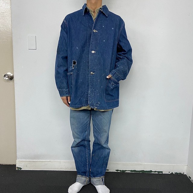 WWII STRONG RELIABLE DENIM COVERALL JACKET