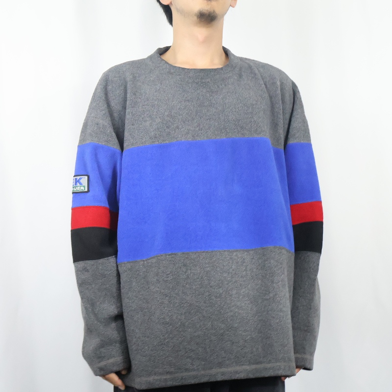 画像2: 90's Eddie Bauer EBTEK USA製 "POLARTEC" 切り替えデザイン フリースプルオーバー XL (2)
