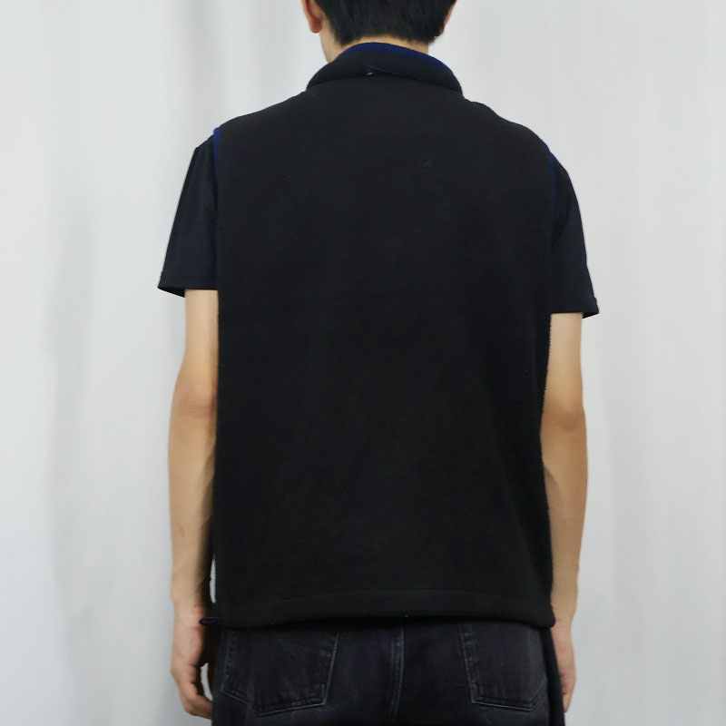 画像3: 90's Eddie Bauer EBTEK USA製 ロゴ刺繍 フリースベスト BLACK XS (3)