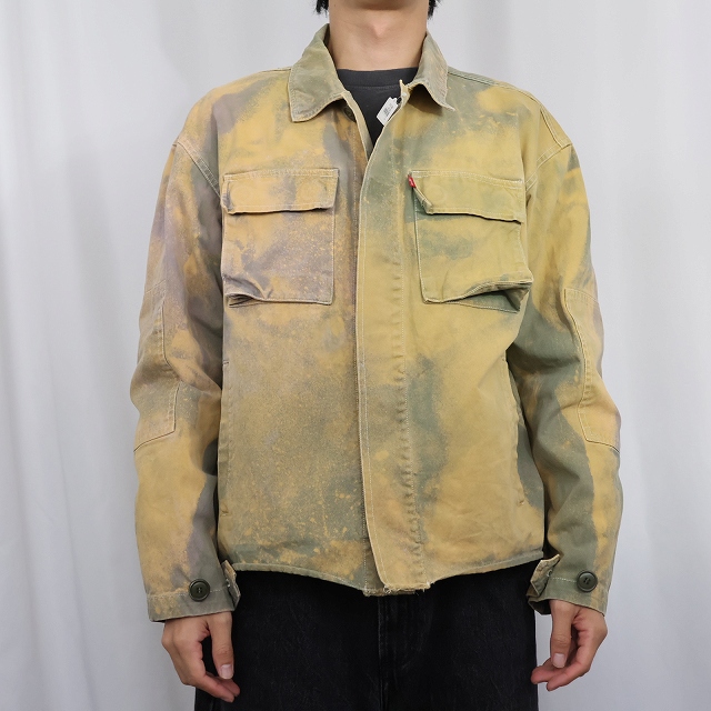 画像4: Levi's カットオフ ブリーチ加工 コットンジャケット L (4)