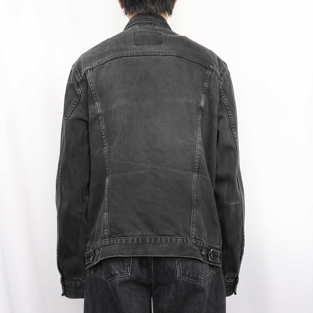 画像3: Levi's ブラックデニムジャケット XL (3)