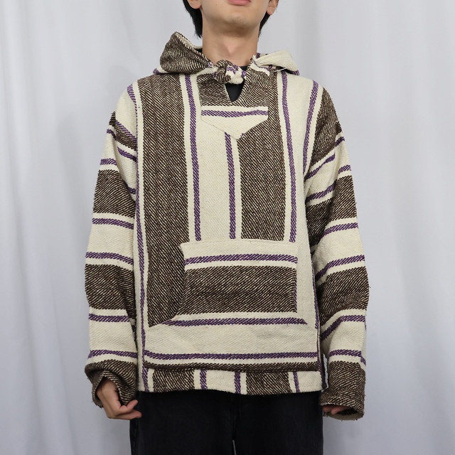 画像2: 80〜90's ストライプ柄 メキシカンパーカー (2)