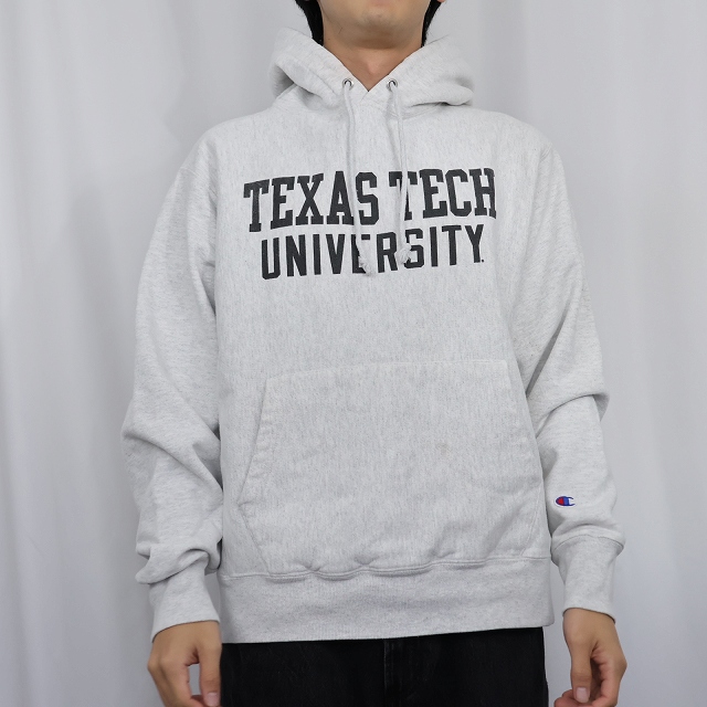 画像2: Champion REVERSE WEAVE "TEXAS TECH UNIVERSITY" プリントスウェットフーディー M (2)