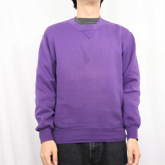 画像2: 90's RUSSELL ATHLETIC USA製 前V 無地スウェット M (2)